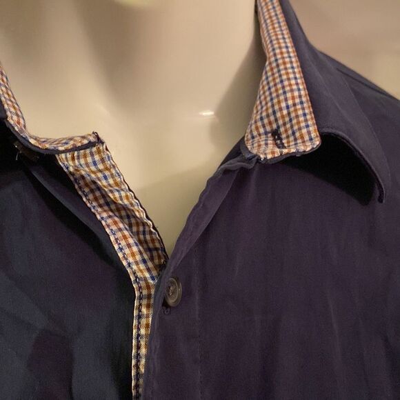 Tristan blue casual button down shirts - Picture 3 of 6